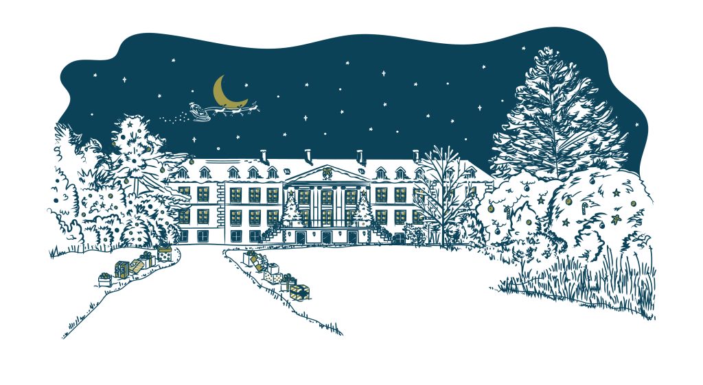 Illustration Chateau facade before Christmas Colour 1